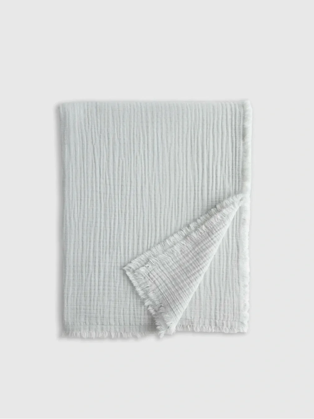 Quince Organic Cotton Gauze Throw in Mist, NEW